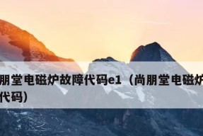 尚朋堂电磁炉故障代码分析与解决（解读尚朋堂电磁炉常见故障代码）